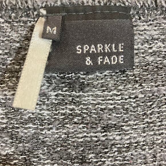 Sparkle & Fade heather gray sweater' women's medium slouch raglan scoop neck - Picture 6 of 6